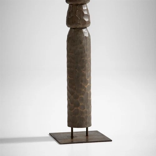 Sleek Black Kinsey Iron and Wood Sculpture - Picture 2 of 2