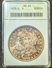 1878-S Morgan $ Toned MS63 Old Holder ANACS  Semi-PL! 🇺🇲🗽🤩