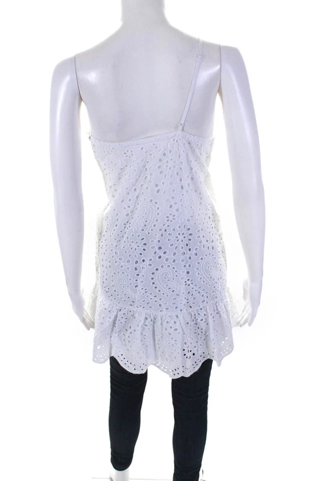 BB Dakota Womens One Shoulder Eyelet Gathered Blouse White Size Medium LL19LL - Image 3 of 4