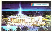 Vintage Vatican Pavilion Postcard NY Worlds Fair 1964 1965 Night View