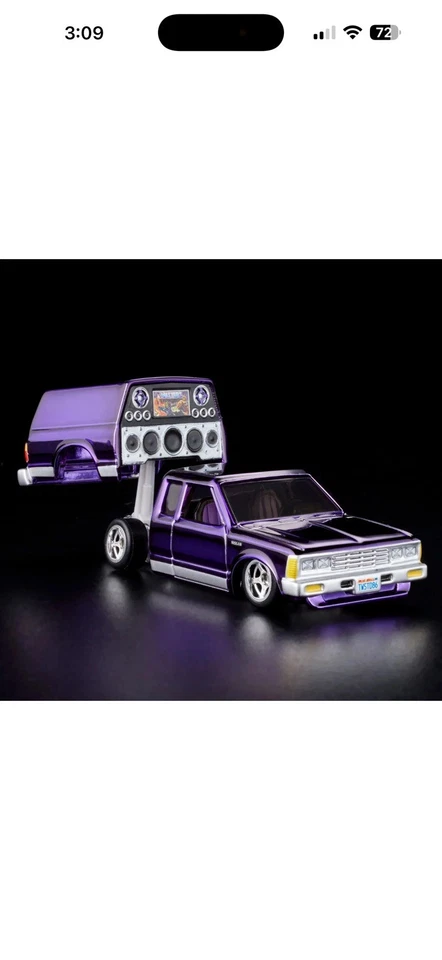 2024 Hot Wheels RLC 1986 Nissan 720 королевская кабина фиолетовый Red Line Club эксклюзивный выпуск - Изображение 2 из 2