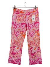 Cambio Stella pantalone tessuto donna paisley retrò cotone rosa taglia 38