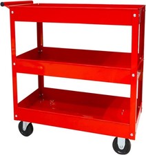 Steel Rolling Service Tool Cart W/ 3 Tires Heavy Duty Utility Cart on Wheels