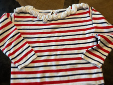 JANIE  JACK STRIPE SWEATER GIRLS 6 RUFFLE COLLAR CLASSIC PREPPY NAUTICAL