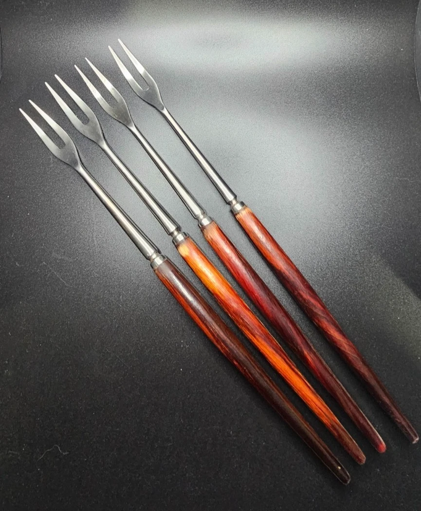 Vintage Fondue Forks Set of 4 Wood Handle Stainless Steel Japan 9.5”
Opens in a new window or tab
