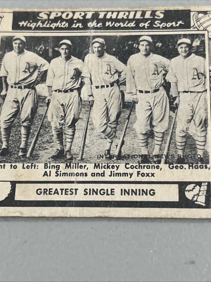 1948 Swell- Sport Thrills, Greatest Single Inning, World Series, Card #1 - Image 3 of 4