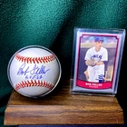 BOB FELLER "H.O.F. 62."    AUTOGRAPHED OFFICIAL MLB BASEBALL W/ HOLDER and CARD