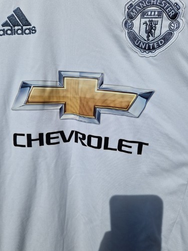 Manchester United 2016/17 Adidas Third Shirt Men S Chevrolet White Gray - Picture 4 of 6