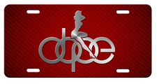 DOPE SEXY WOMAN on Red simulated carbon fiber Aluminum License Plate