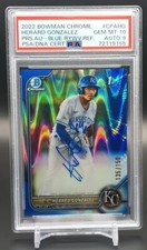 2022 1st Bowman Chrome #CPA-HG Herard Gonzalez Blue Raywave /150 PSA 10/Auto 9
