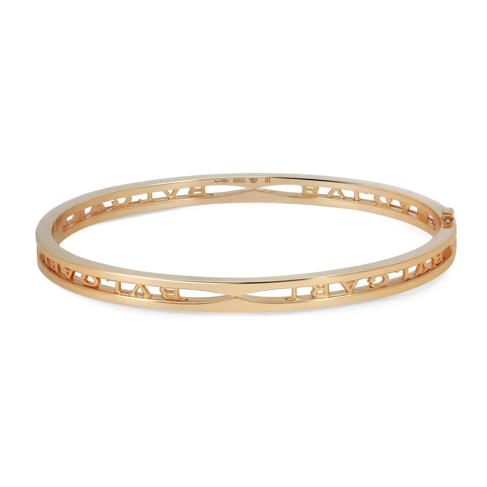 Bvlgari B.Zero1 Logo Bangle Bracelet 18K Yellow Gold Size Medium
