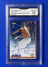 2019 Topps Chrome Blue Wave Refractor /150 Josh James #RA-JJ - Graded GMA 10