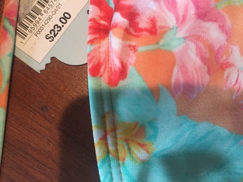 6 6X CAT & JACK 2pc Set Floral Pink Aqua Orange Bikini Swim Suit Girl NWT - Picture 5 of 6