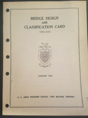 Vintage 1966 gta 5-7-5 Bridge Design And Classification 14 Page Booklet