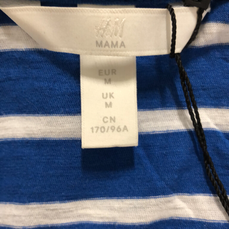H&M Mama, Kleid, Größe M, Blau/Weiß, Baumwolle/Modal, Streifen, Damen