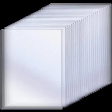 25 Pcs 8 1/2" x 11" Rigid Print Protectors Clear Rigid Sleeve Plastic Paper P...