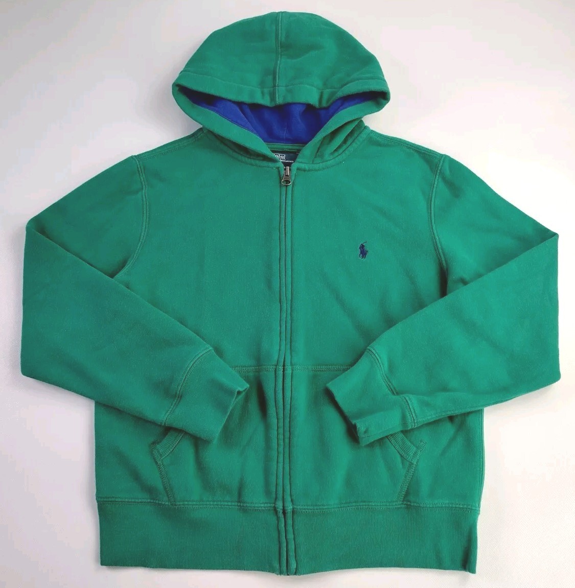 Polo Ralph Lauren Hoodie Sweatshirt Boys Medium 10-12 Green Full