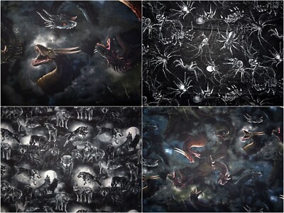 Timeless Treasure Dark Gothic Baumwolle Meterware Stoff Webware