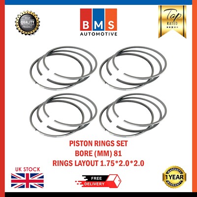 VW CRAFTER 2.0 D DAUA DAUB DASA FRECCIA BRAND PISTON RINGS SET STD 800111610000