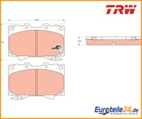 Bremsbelagsatz, Scheibenbremse Cotec Trw GDB3197 FüR Toyota