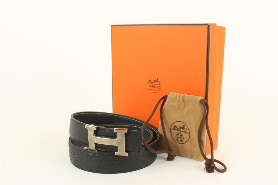 アクセサリー Hermes Belt & Buckle Hermès 32mm Reversible H Logo Belt Kit Matte Silver Black x Navy