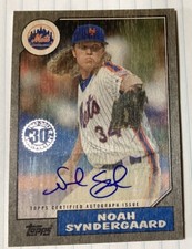 Thor Noah Syndergaard  Auto 2017 Topps  Ash Wood Border “1987” 01/10 Mets