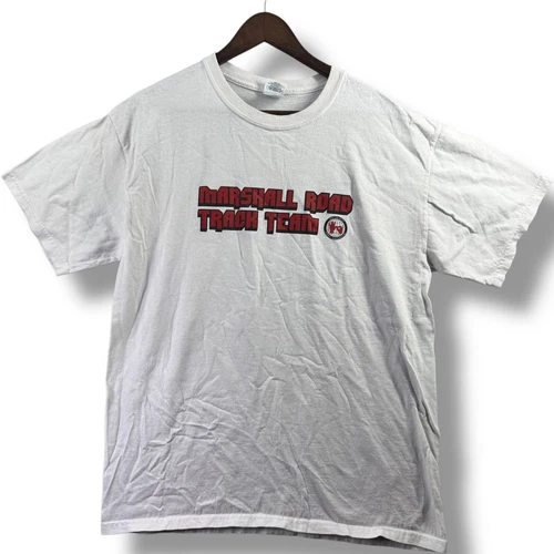 Gildan Marshall Road Track Team Mens T-Shirt Large White Trotting For A Track - product listing photo