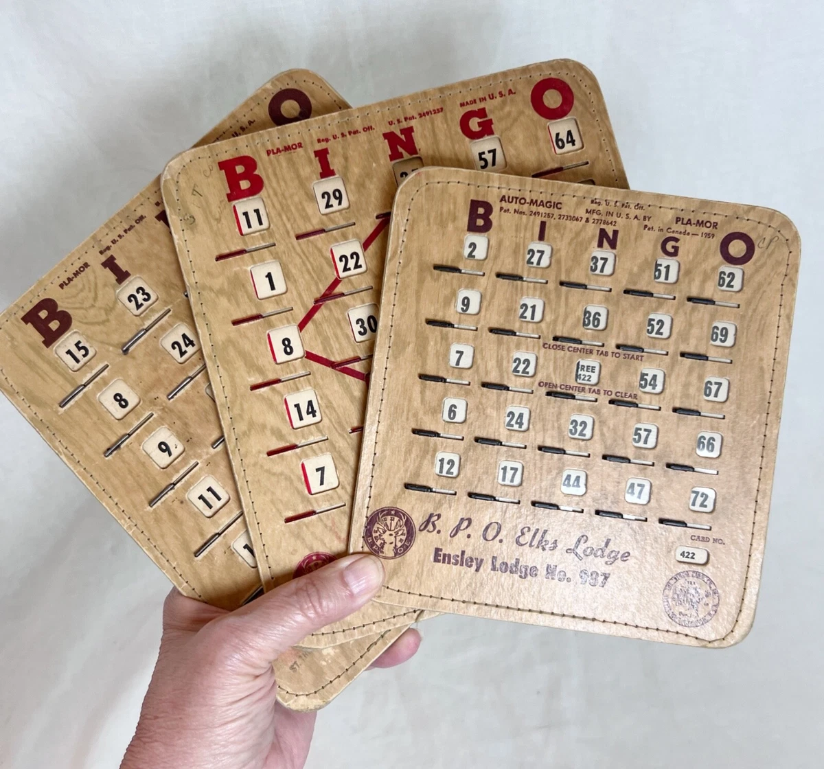 Bingo Board 1960 Vintage Manufacture Board & Traditional Games for