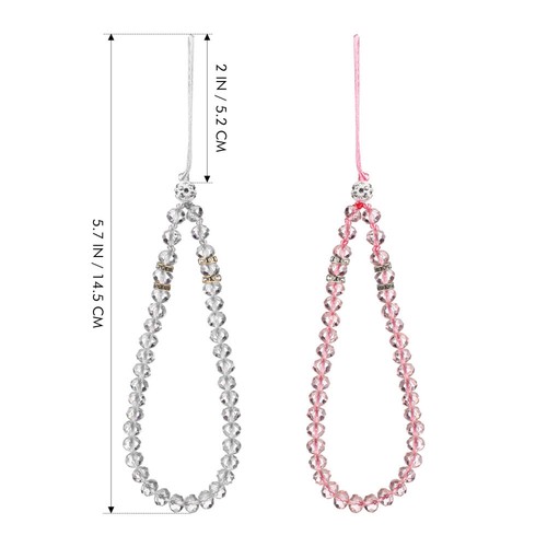 2 Pcs Handy Lanyard Telefonperlen Perlenbesetztes Handy-Schlüsselband - 第 7/11 張圖片