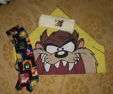 Vintage Lot, 93’ Looney Tunes Necktie, 00’ Tweety Ear Warmer, 93’ Taz Bandaroo