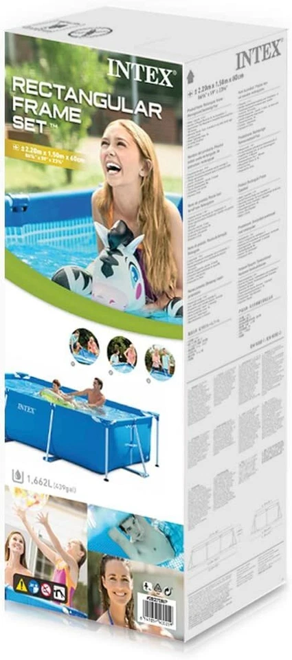 Intex 86" x 23" Rectangular Frame Above Ground Outdoor Swimming Pool NEW - Image 4 of 4
