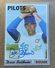 1970 Topps #613 Dave Baldwin Signed Autographed AUTO Card - Seattle Pilots