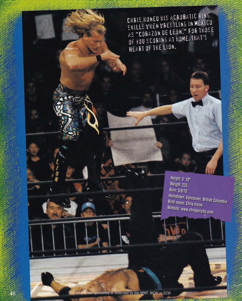 Chris Jericho 8x10 Pro Wrestling Book Magazine Page Photo