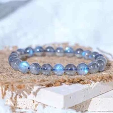 Moonstone Stone Bracelet Natural 7-8mm Gemstone Stretch Energy Bracelet Gift