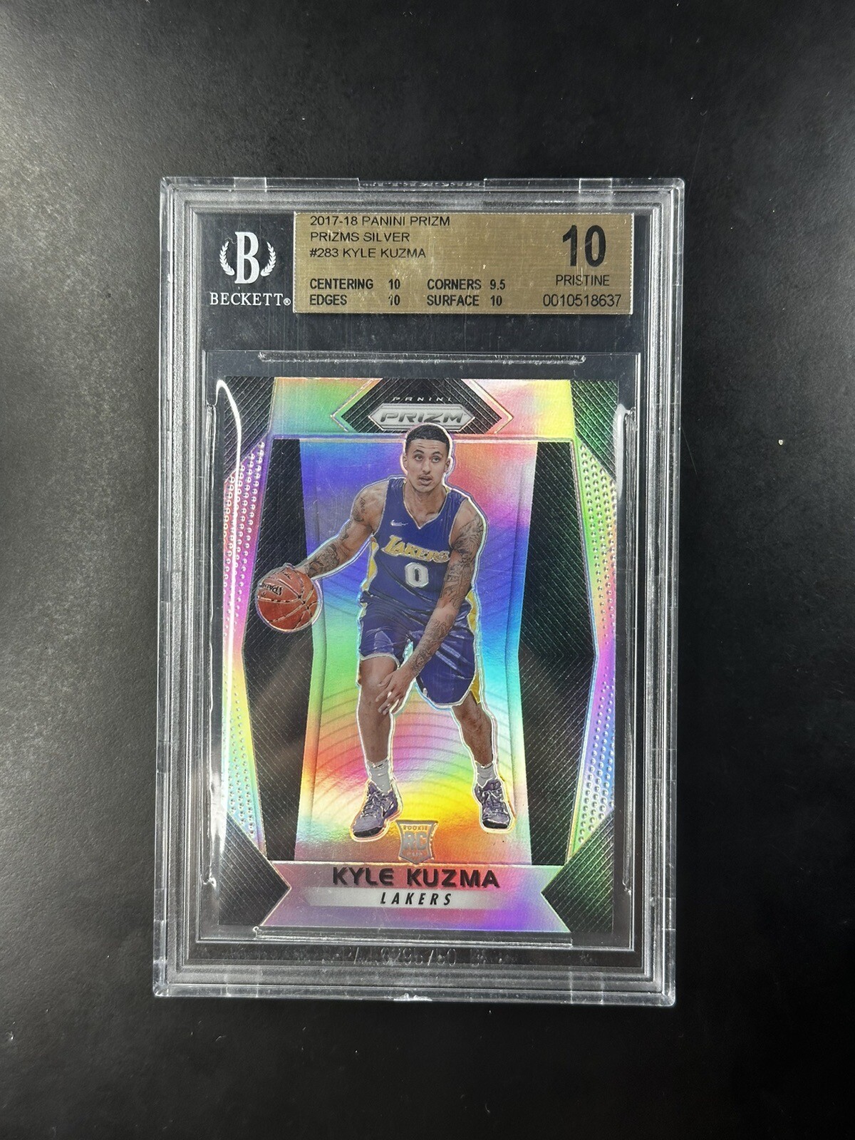 2017-18 Kyle Kuzma Panini Prizm Silver Rookie #283 BGS 10 PRISTINE RC