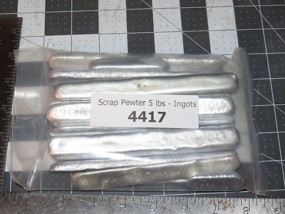 Scrap Pewter 5 lbs  - Ingots - Reloading - Casting  - Crafts ''high temp Harder''