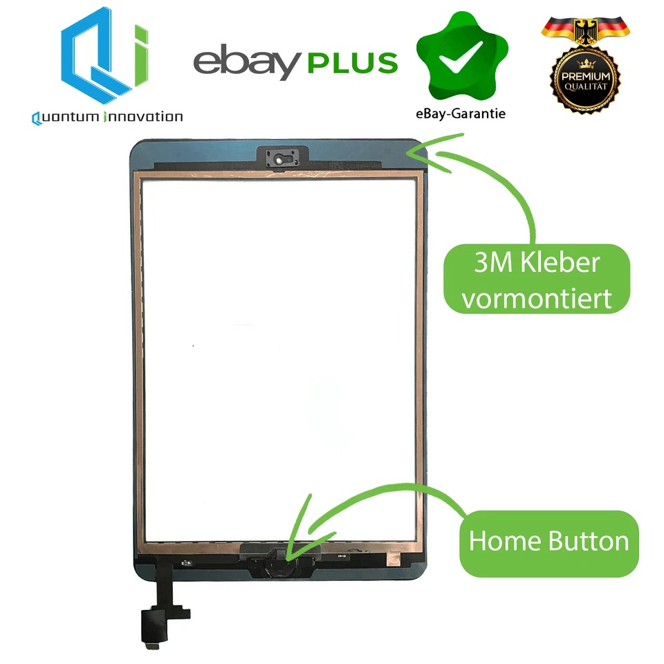 Apple iPad Mini 1 2 Digitizer Display Glas Touchscreen Home Button IC Chip & 3M - Bild 2 von 2