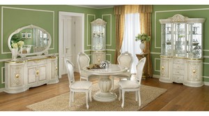 Esszimmer Wohnzimmer Komplett Set Leonardo Barock Beige Hochglanz Stilmobel Ebay