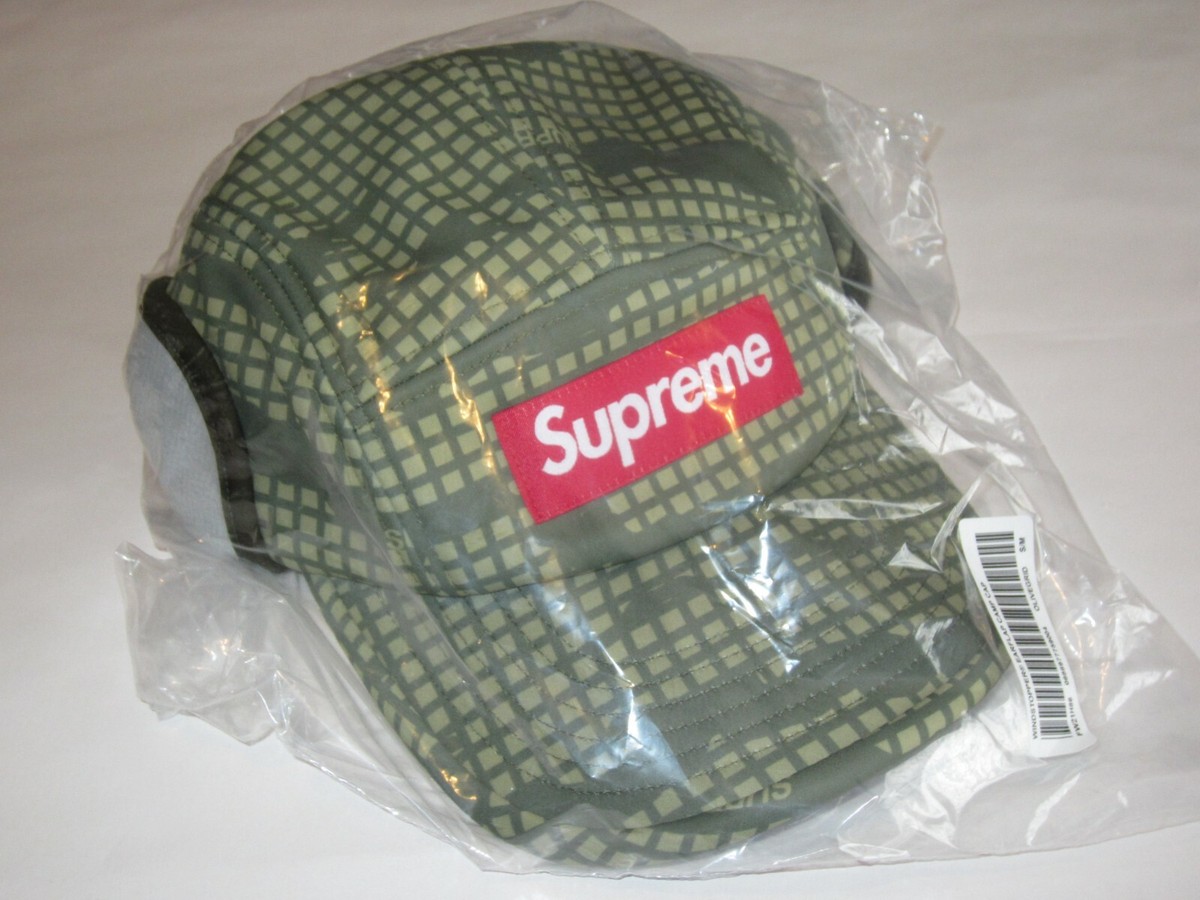 SUPREME WINDSTOPPER Earflap Camp Cap OLIVE GRID CAMO Hat Small