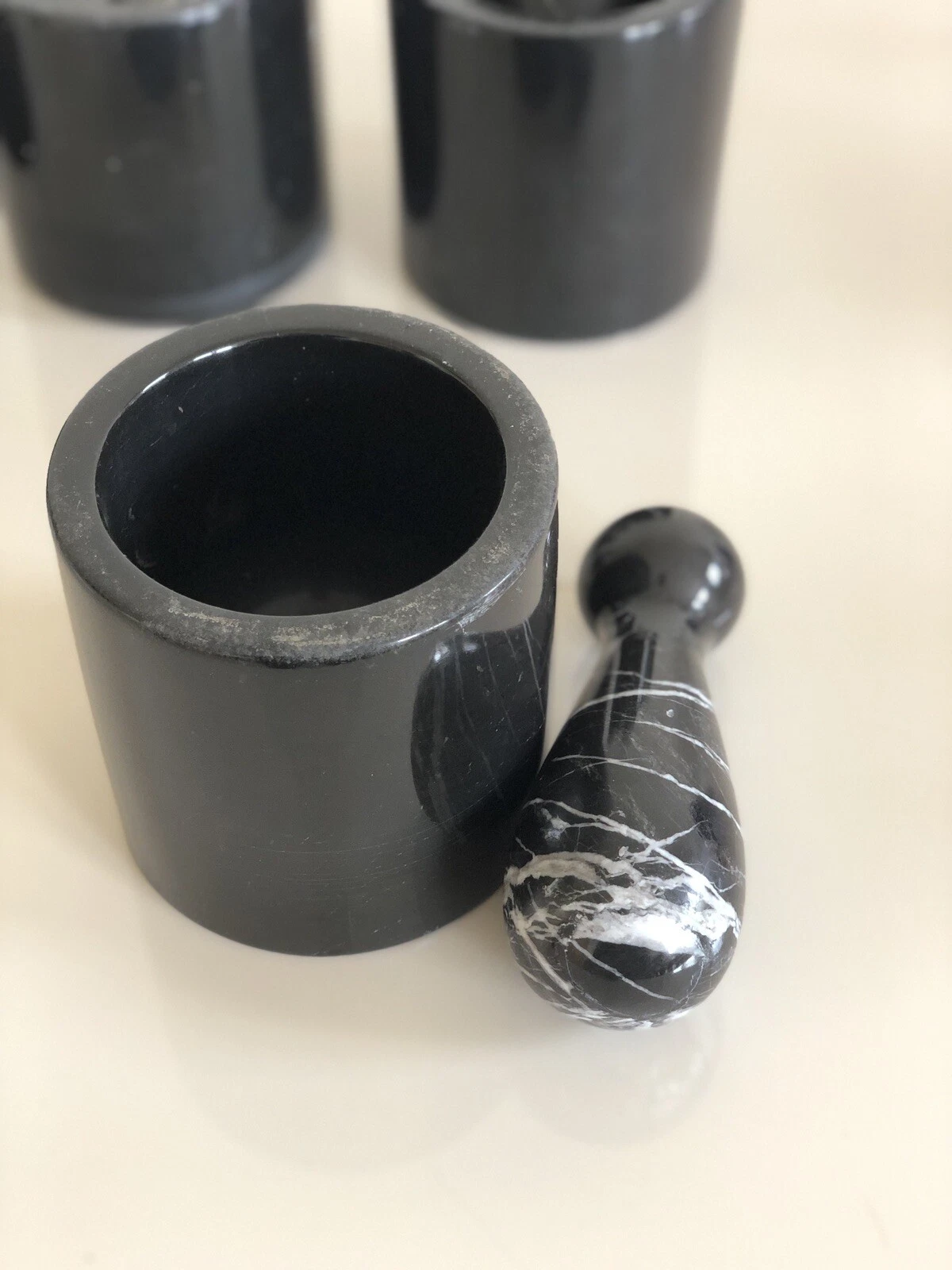 Large Marble Granite Pestle & Mortar Set Natural Herb Spice Grinder Crusher