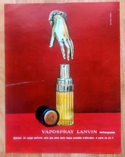 Publicité Papier - Parfum - Vapospray  LANVIN rechargeable de 1964