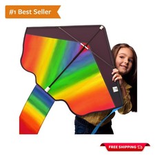 Easy to Fly 42" Rainbow Kite - Ideal for Kids Ages 4-12, Encourages Outdoor Play