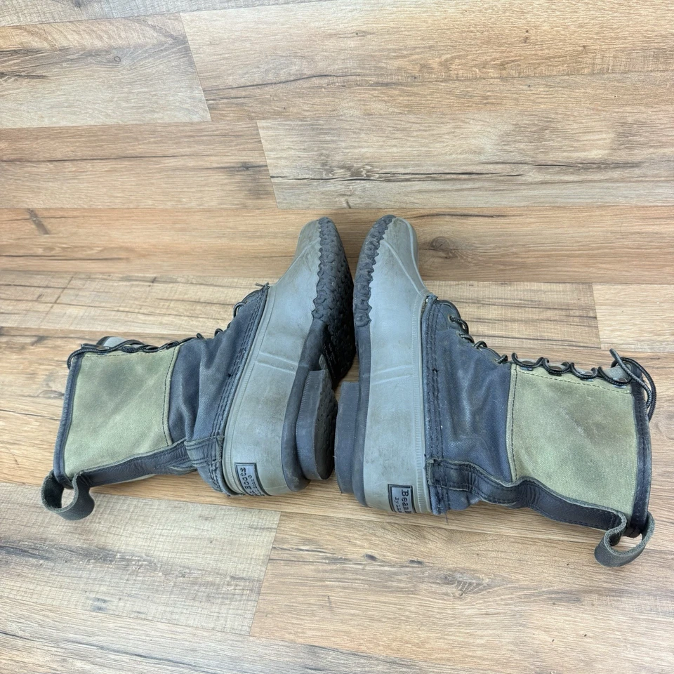 LL Bean ботинки женский размер 10 М утка ботинки вощеная холст и резиновый шнурует вверх ботинки - Изображение 3 из 4