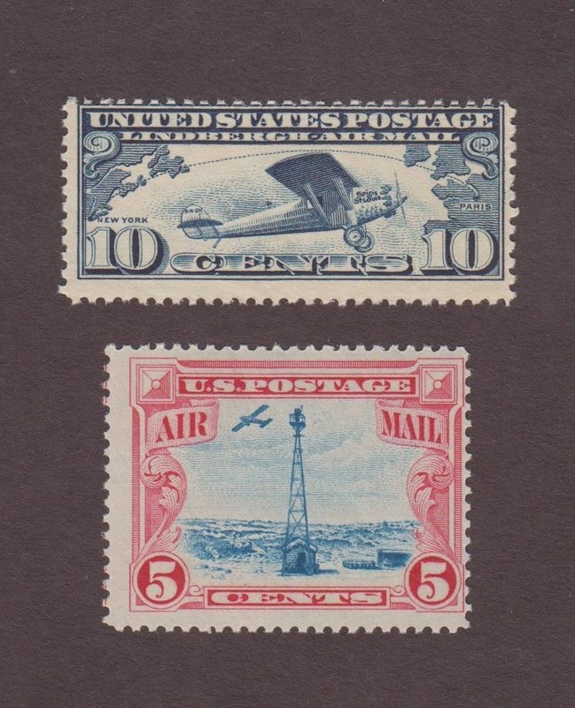 US, C10, C11, LINDBERGH, 1920'S AIRMAIL, MINT NH, AIRMAIL COLLCTION