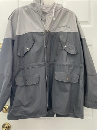 VTG CHRIS CRAFT Men's Medium Grey Rain Jacket PVC  Waterproof - product listing photo