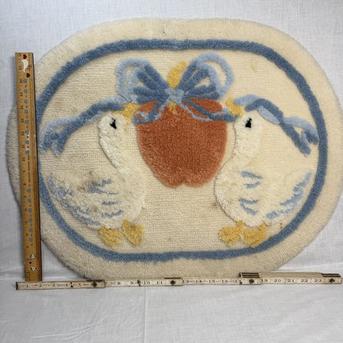 Vintage Goose Rug Marmalade Geese RARE Cottage Core