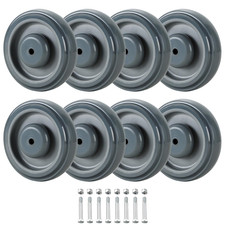 8-Pack 5" Silent TPU Shopping Cart Replacement Wheels with Double Ball Bearings