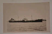 Vintage 1940s Council Grove U.S. War Cargo Ship RPPC Real Photo Postcard 