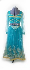 Custom Teal Gold Belly Dance Costume Set - L - Crop Top Maxi Skirt - Used