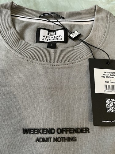 Weekend Offender Sweatshirt. Grey Large rrp £60 - Picture 2 of 4